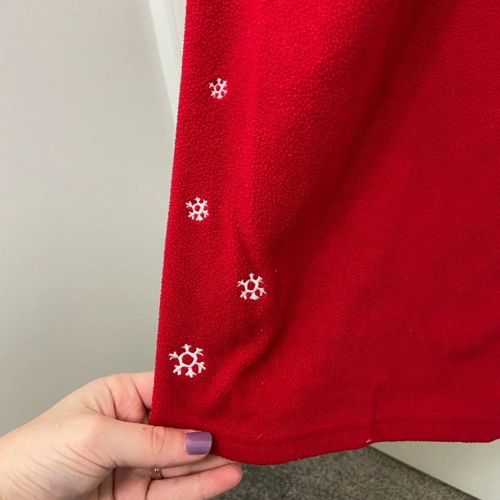 NWOT Disney Store women’s red snowflake embroidered drawstring pajama bottoms - Picture 3 of 8